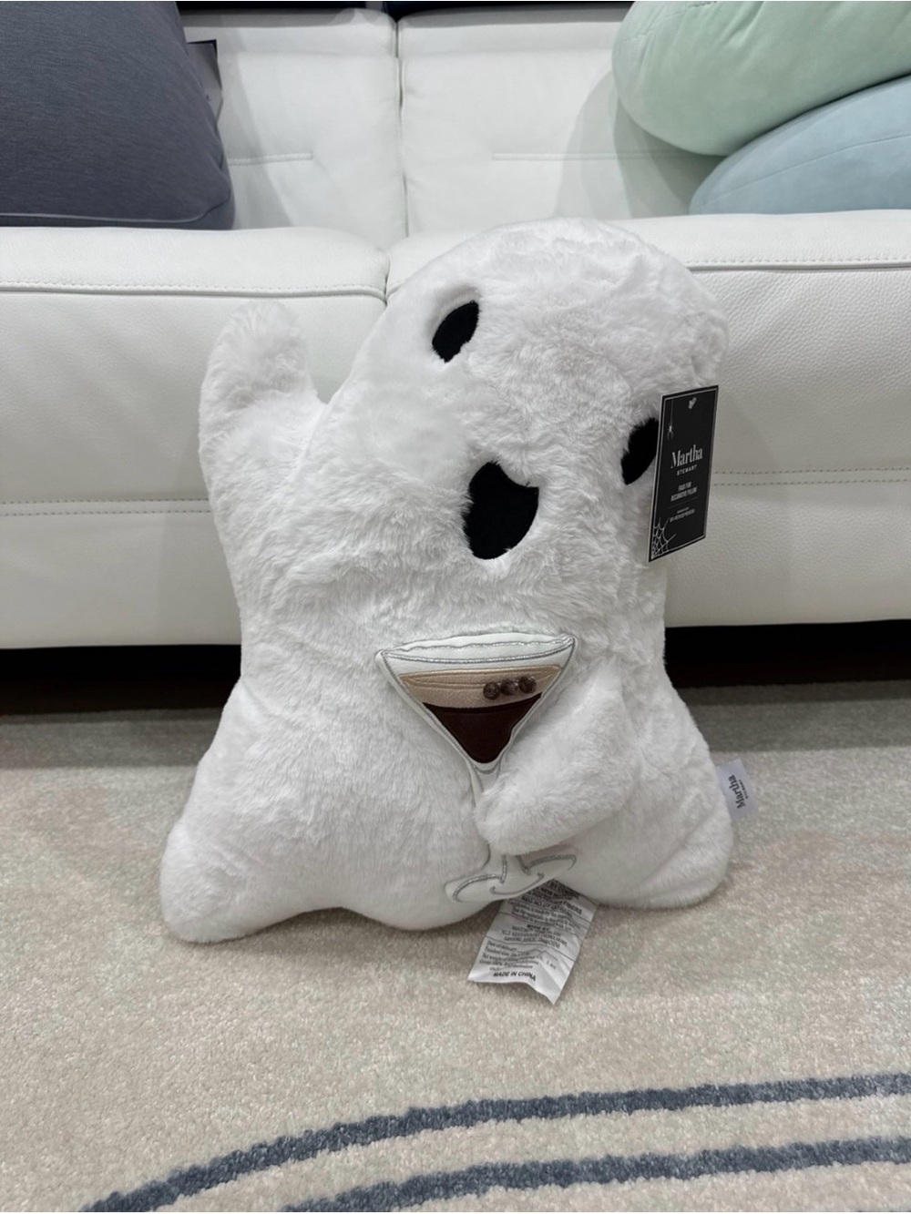 Martha Stewart Ghost Pillow Espresso Martini Halloween
